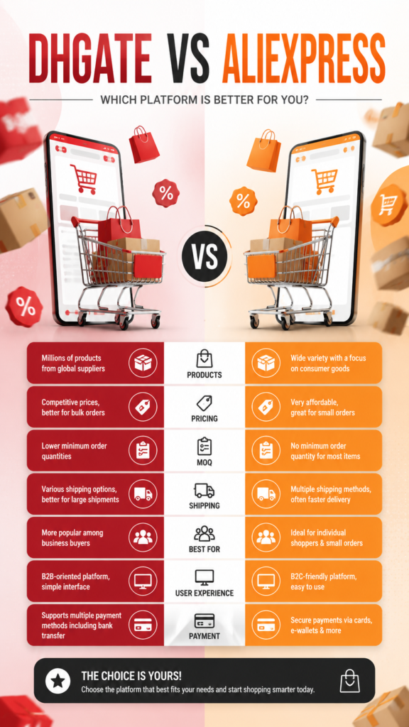 DHgate vs AliExpress comparison guide 2026

